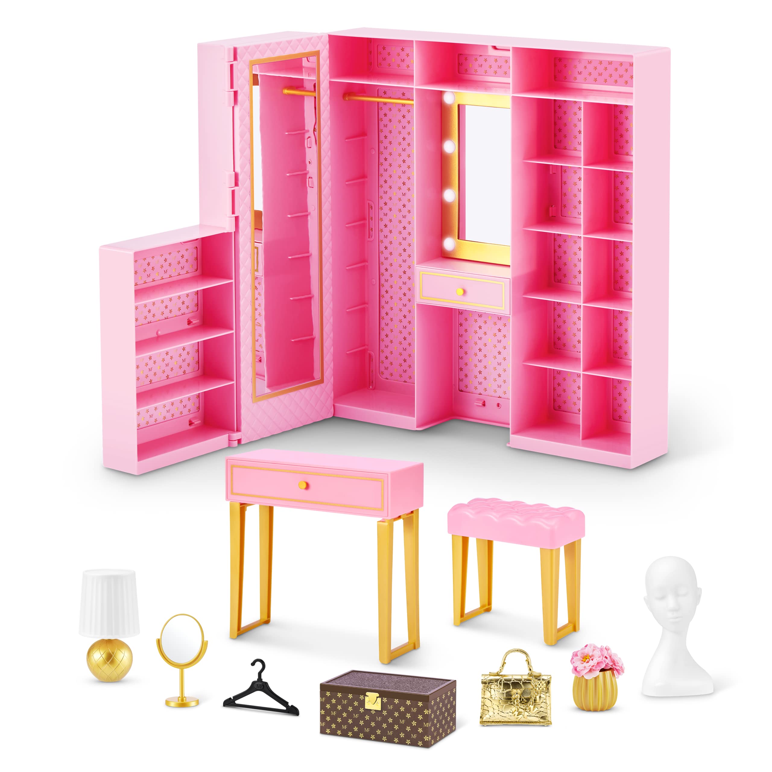 Real light up mirror on the Dream Wardrobe for getting ready