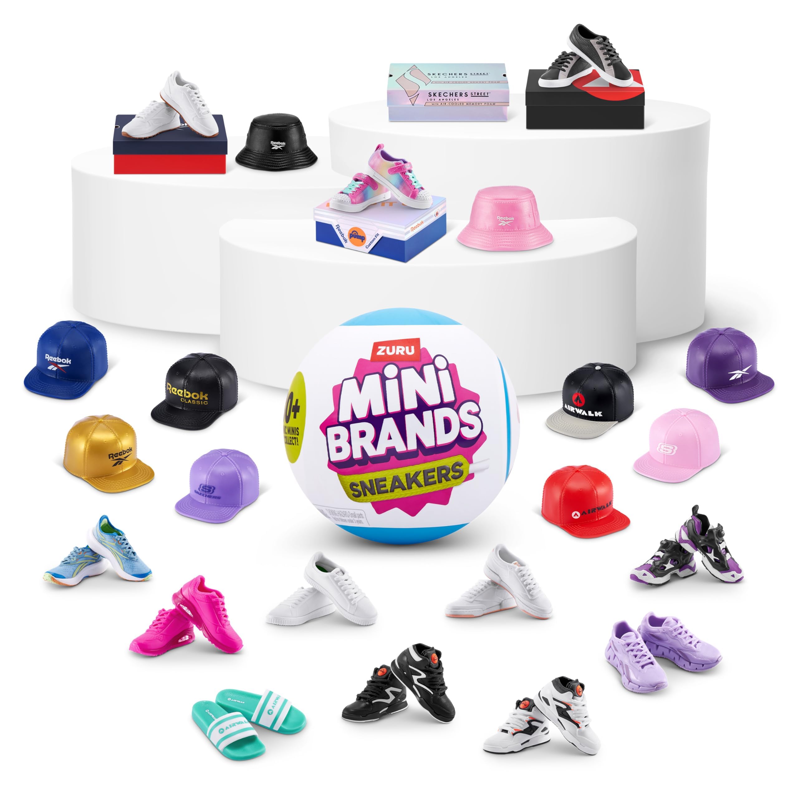 Skechers miniatures by Mini Brands shown in compact form for playful display