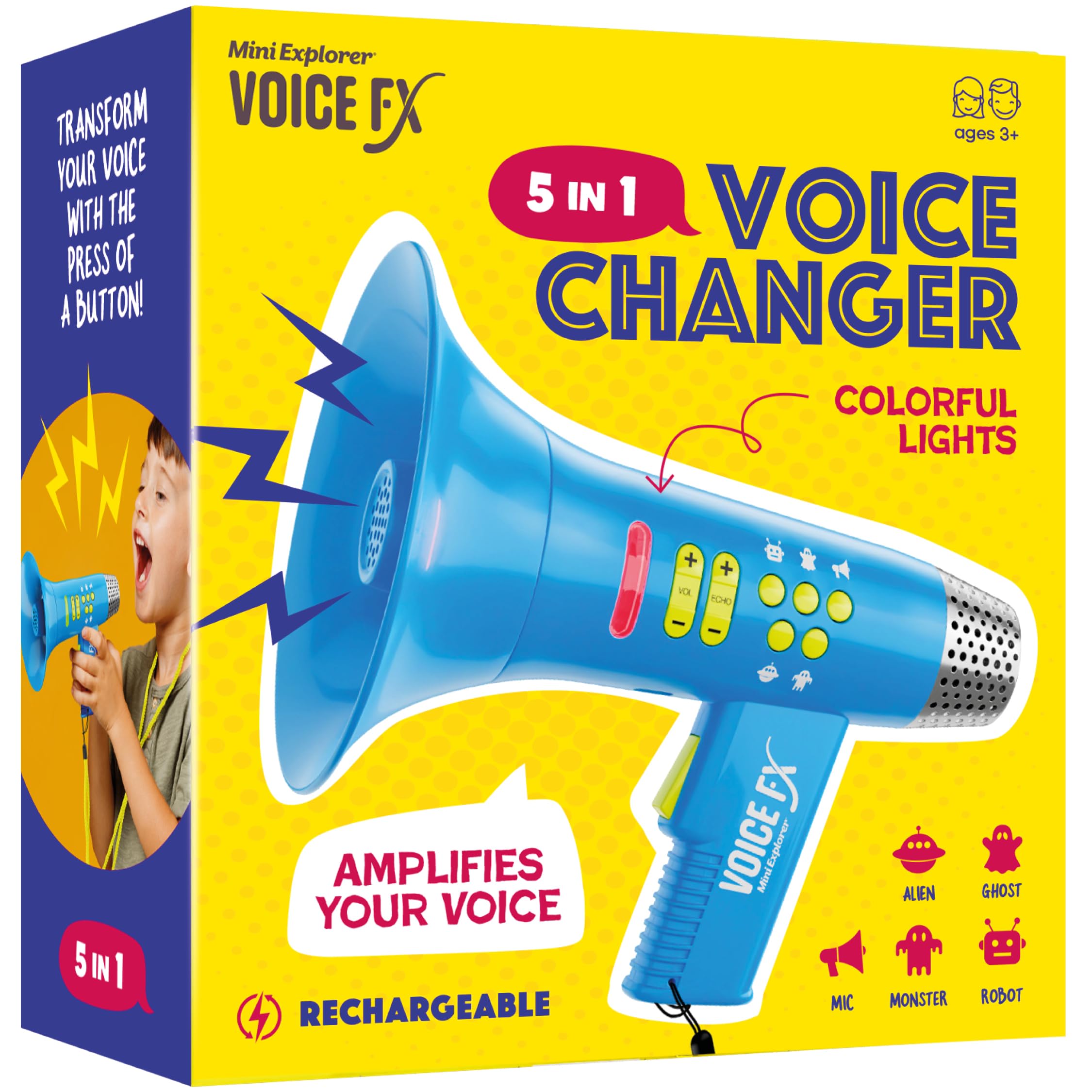 Mini Explorer voice changer in Alien mode for imaginative play and storytelling