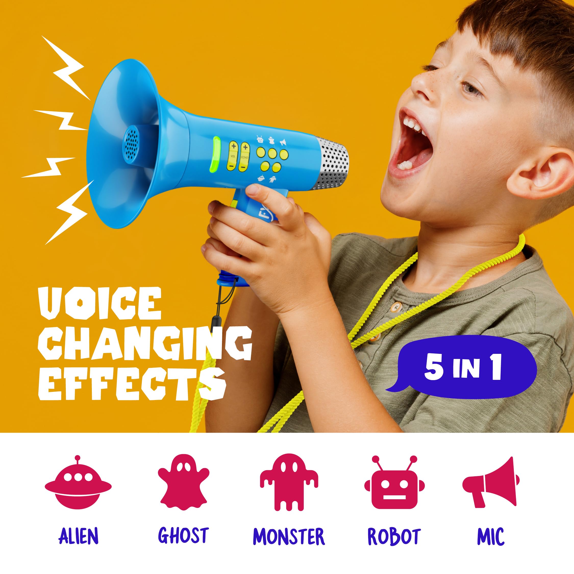 Mini Explorer voice changer in Monster mode for lively party announcements