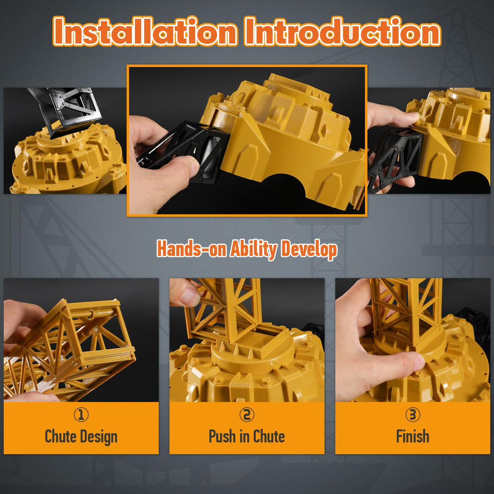 Mini Tudou crane tower arm and hook detail for authentic operation