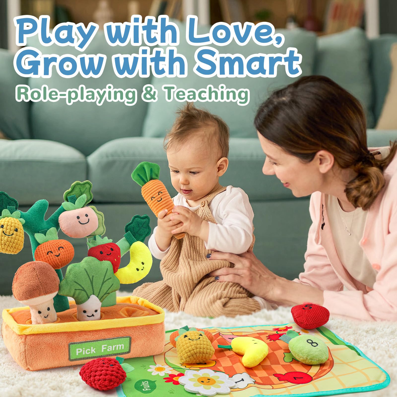 Mini Tudou safe non-toxic fabric ensures gentle, baby-friendly interaction.