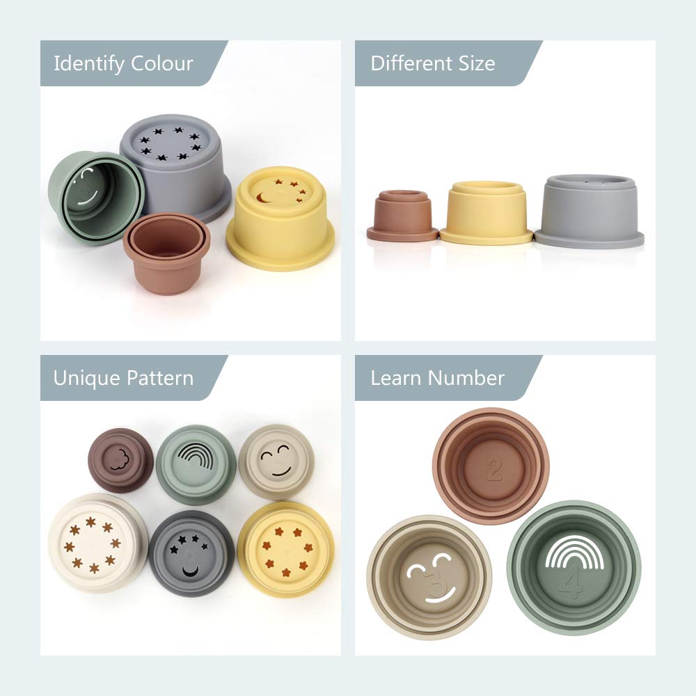 Mini Tudou nesting cups with hollow patterns spark curiosity through pouring and pattern exploration.