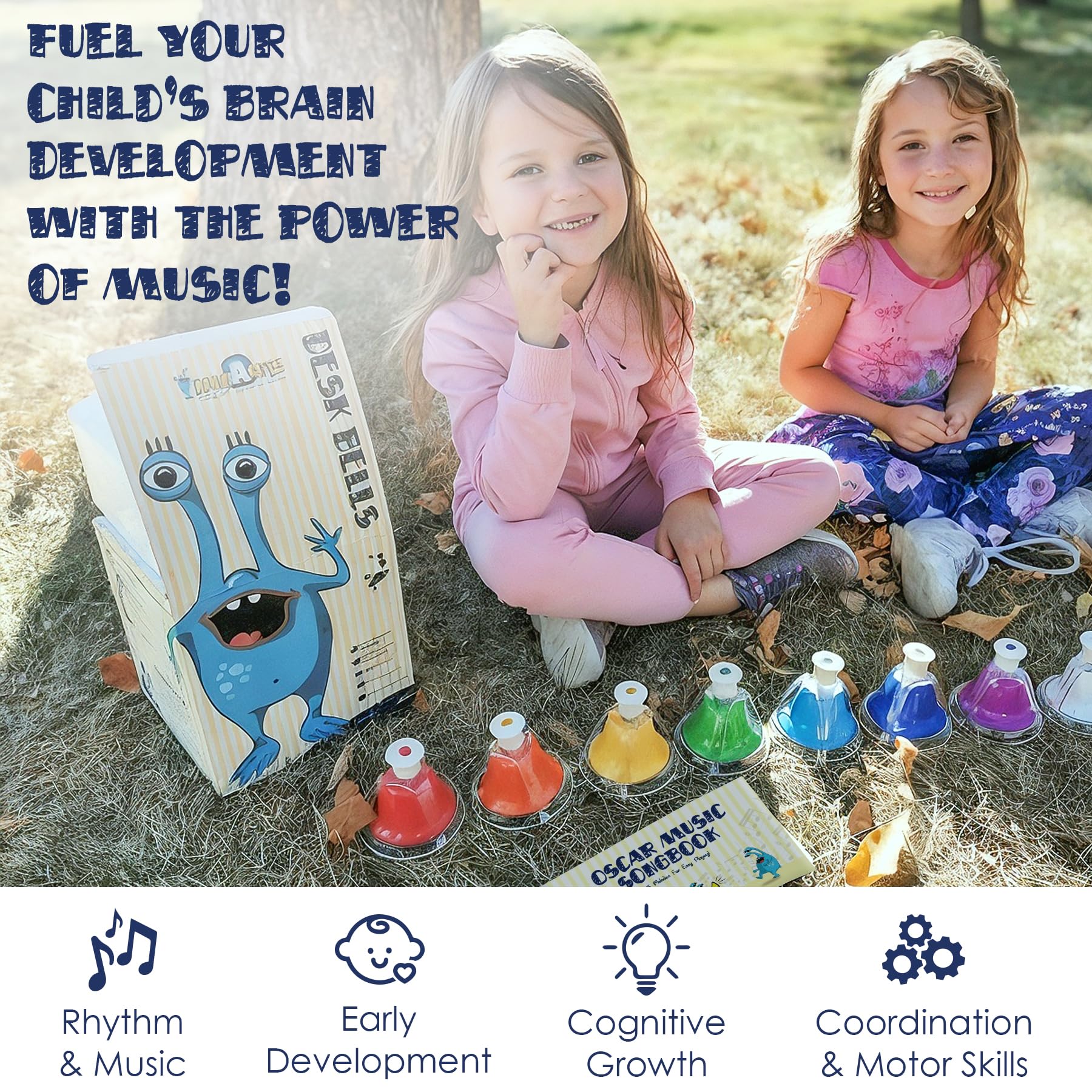 MINIARTIS desk bells with songbook included for family sing-alongs.