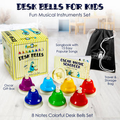 MINIARTIS kids desk bells colorful tones support color-coded learning and rhythm.