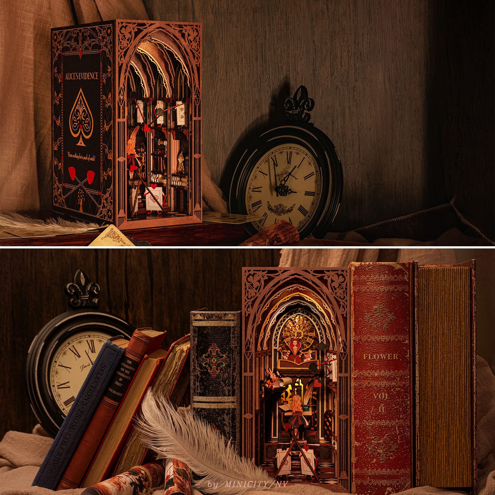 Minicity Book Nook gift-ready decor adds whimsy to shelves.