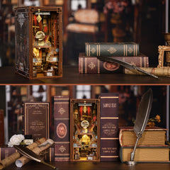 MiniCity Book Nook in-progress view shows hands-on craftsmanship