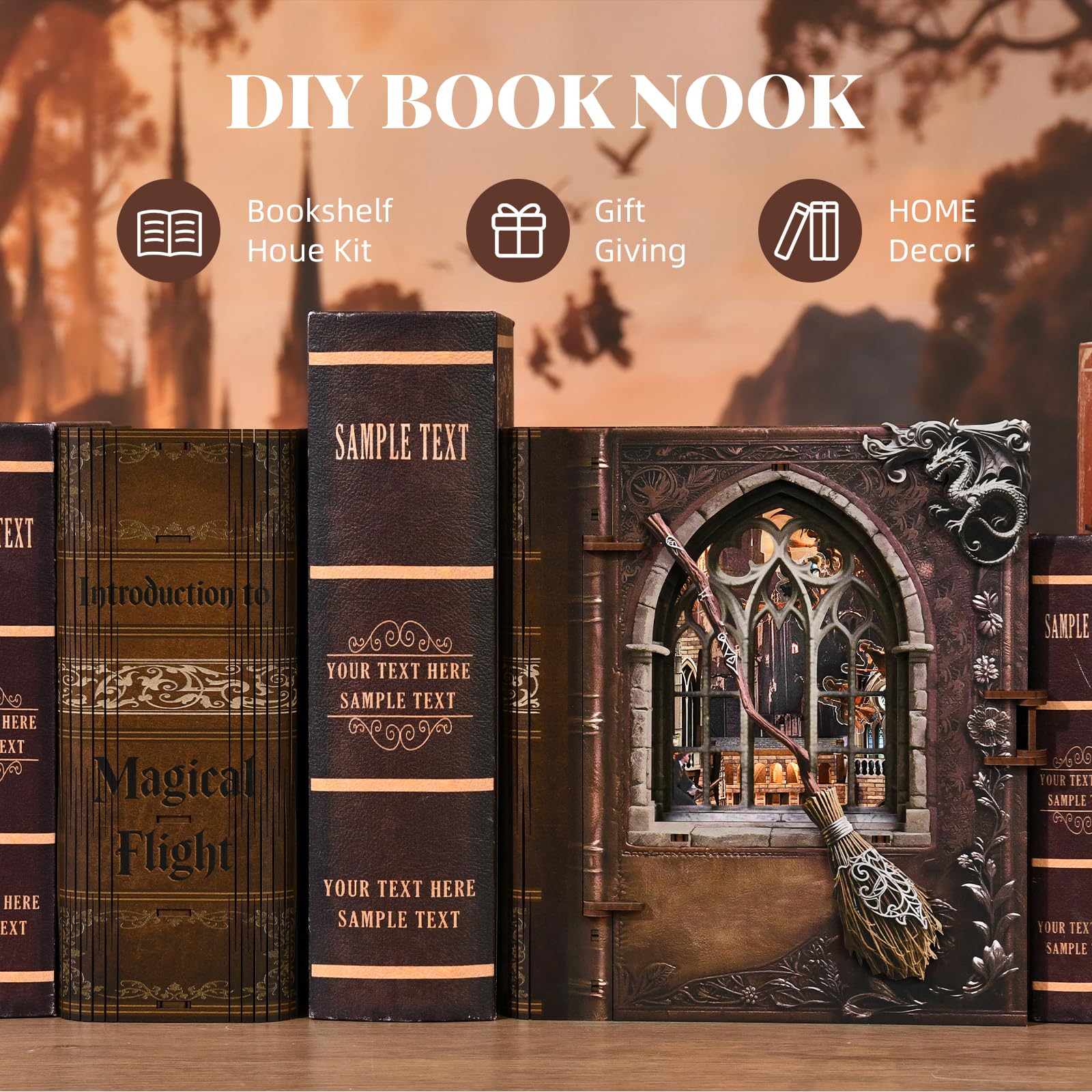 MiniCity Book Nook Kit assembly in progress for beginners