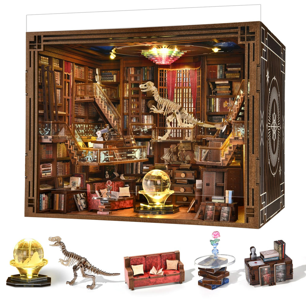 Minicity Book Nook Kit assembly scene promotes hands-on creativity and fine-motor skills.