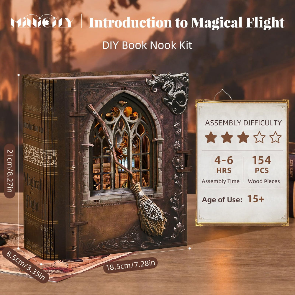 MiniCity Book Nook Kit LED lighting adds warm ambience