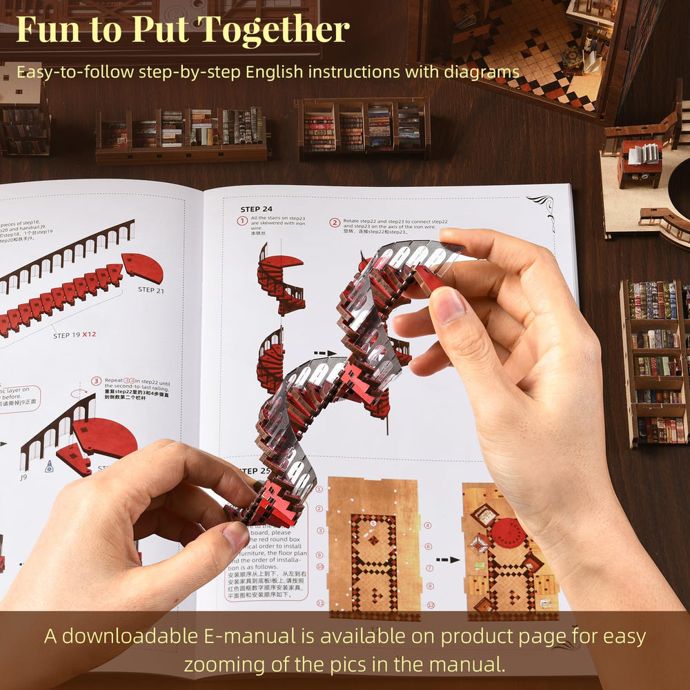 MiniCity Book Nook Kit transforms a shelf into a warm library display.