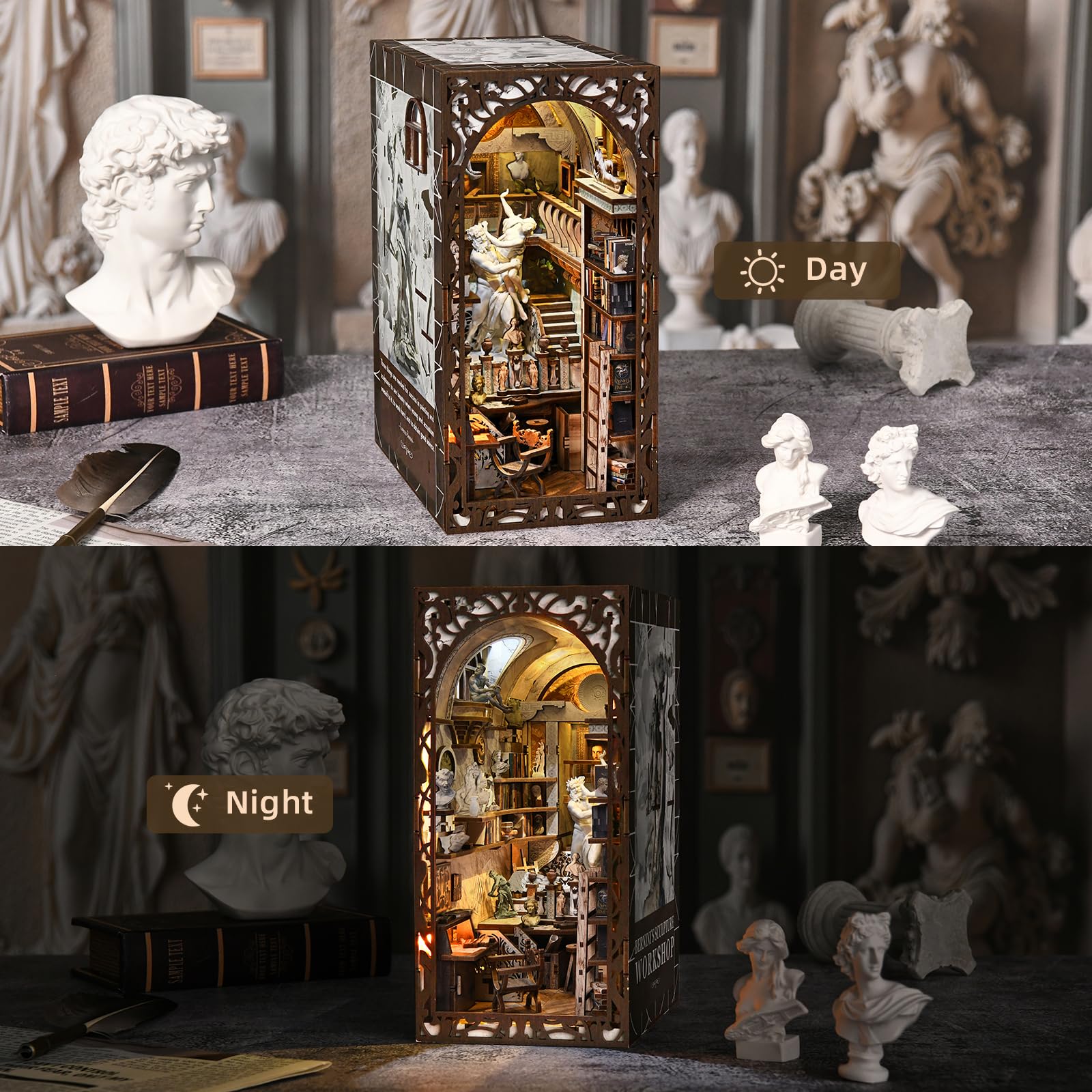 MiniCity Booknook Alley includes complete accessories for a smooth build
