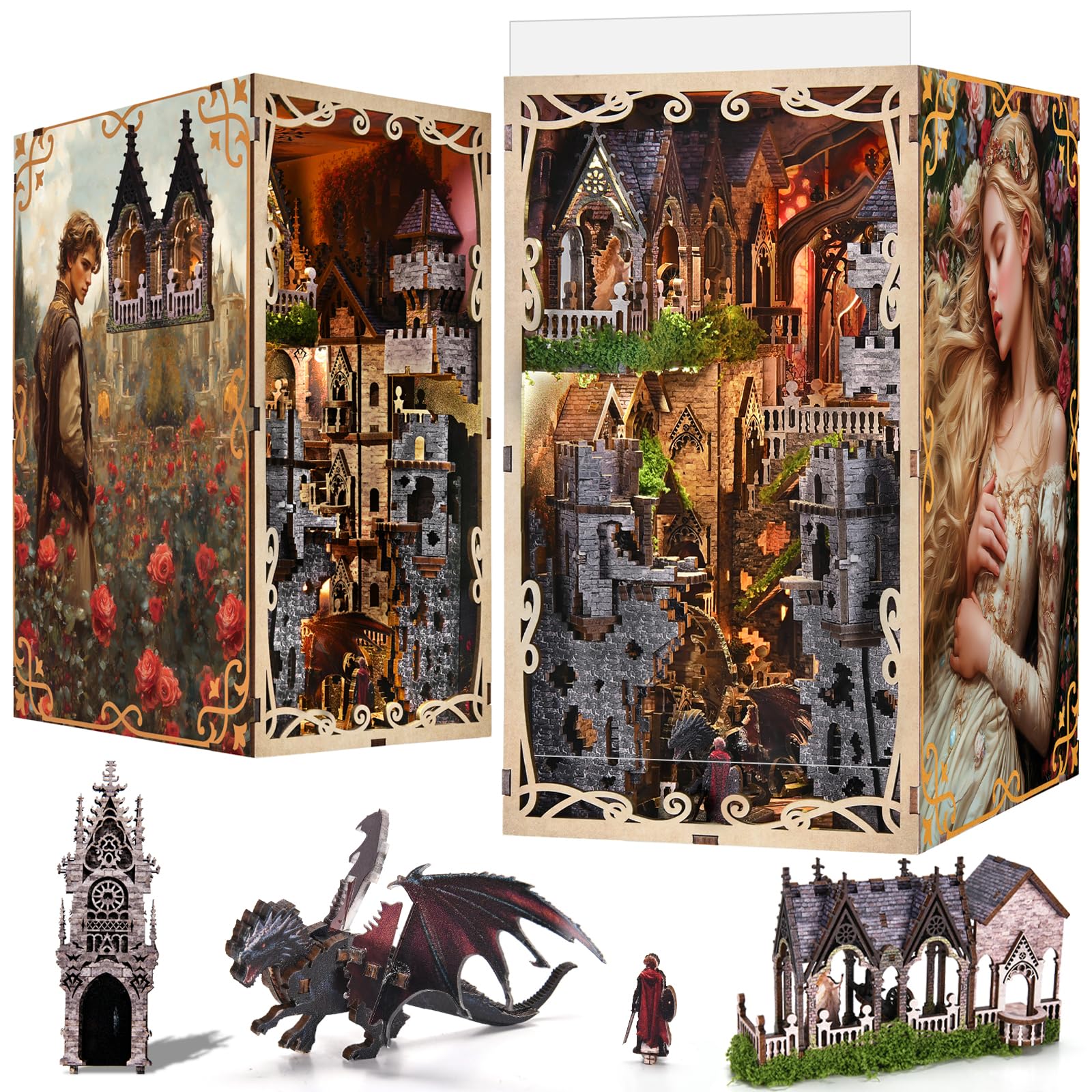MiniCity sleeping beauty scene enhances desk ambiance with cozy storytelling vibes