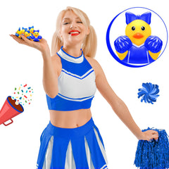 MiniInflat blue cheer ducks, ideal for party favors and school teams.