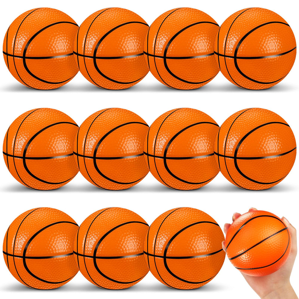 MiniInflat orange foam basketballs in a 12-pack for versatile indoor and outdoor play