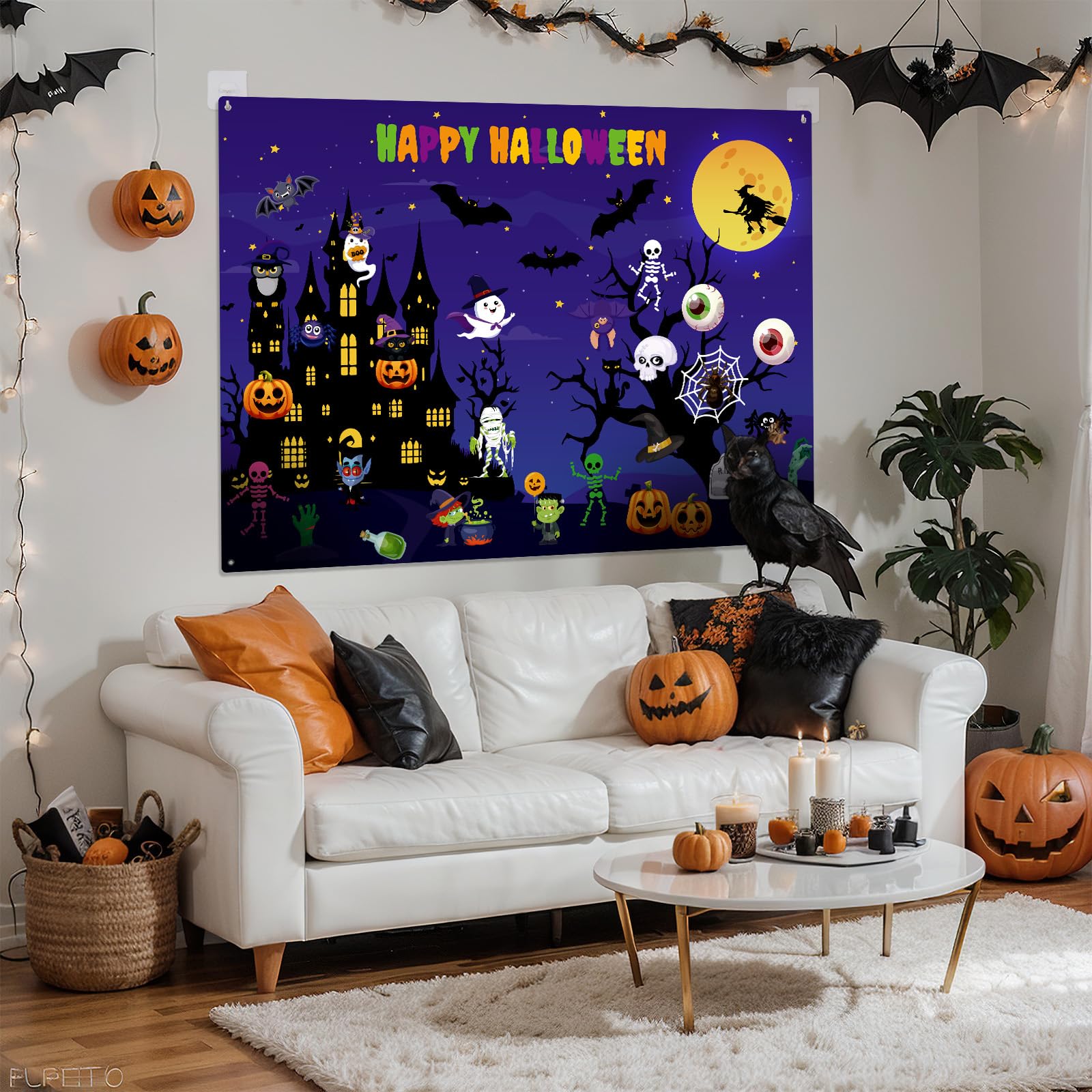 MiniInflat felt board mounted on a wall, perfect for seasonal decoration.