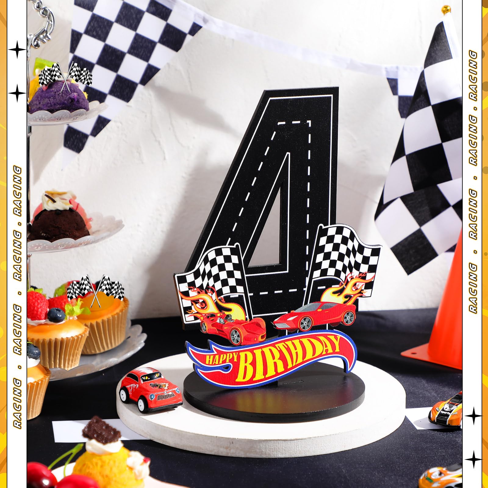 MiniInflat race car photo prop sign for fun birthday shots