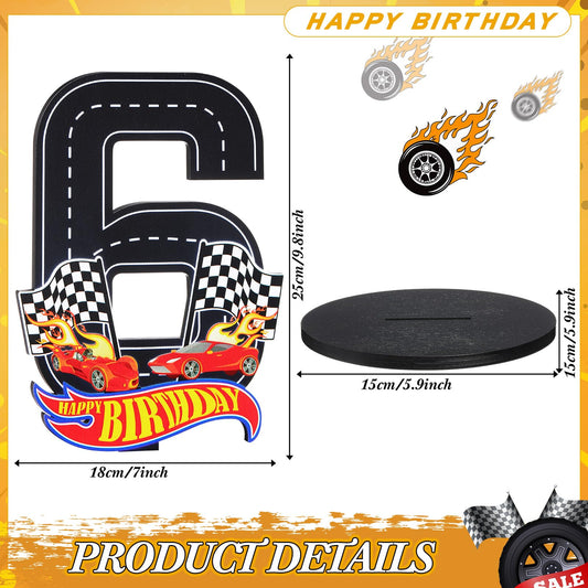 MiniInflat race car theme decor adds speed inspired ambiance to celebrations.