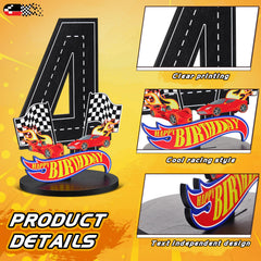 MiniInflat wooden table centerpiece featuring a race car design
