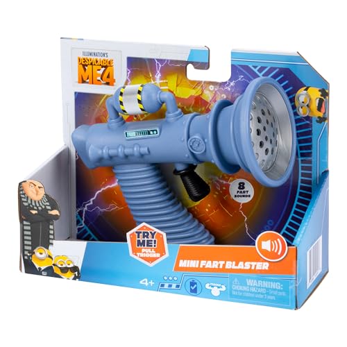 Minions Despicable Me 4 Mini Fart Blaster side view, compact and portable.