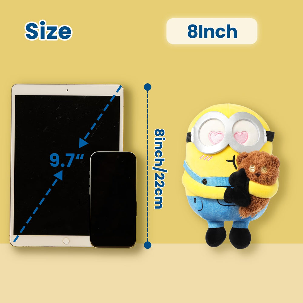 MINISO Bob-Tim plush in child's room, perfect for cozy bedtime moments.