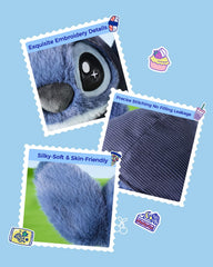 MINISO Disney Stitch 14in blue fur detail highlighting iconic styling.