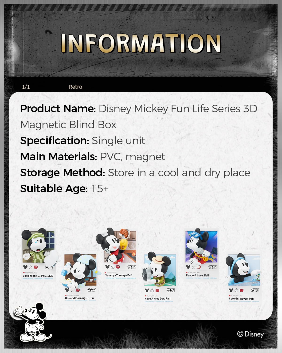 MINISO Disney Mickey Good Morning magnet; energizes spaces with playful scenes.