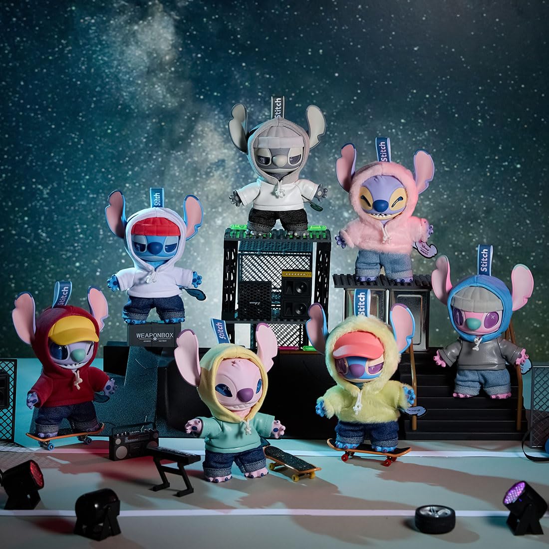MINISO Stitch GenZ Street pendant plush for playful decor and desk charm