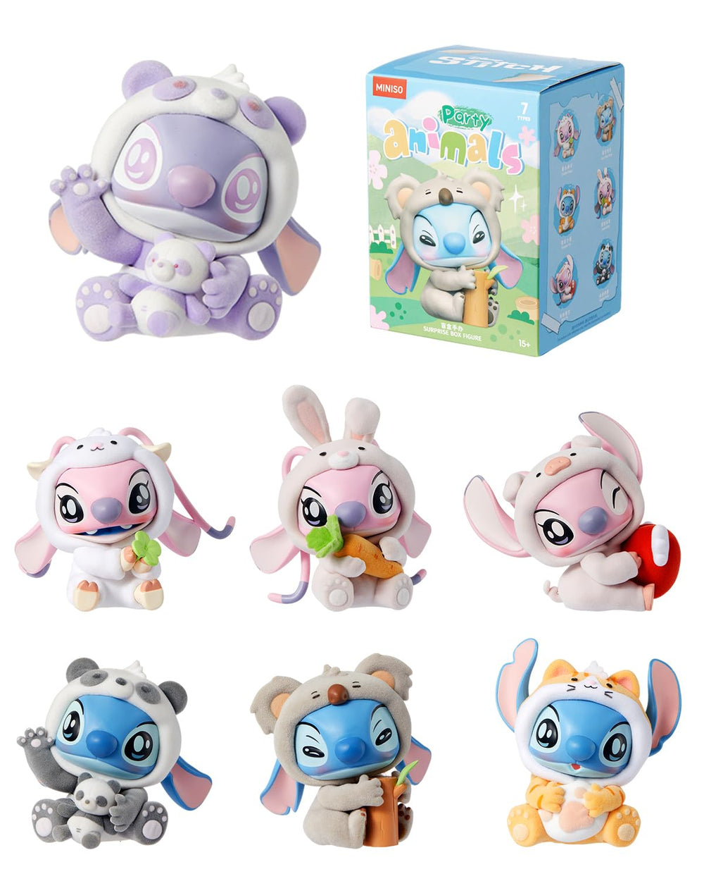 MINISO Disney Stitch Good-Night Koala figure with soft plush and vinyl body for display