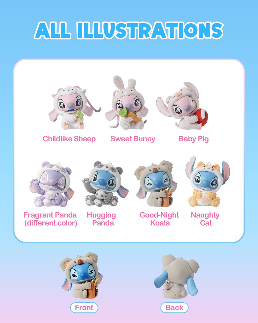MINISO Disney Stitch Sweet Bunny figure bright colors for shelves