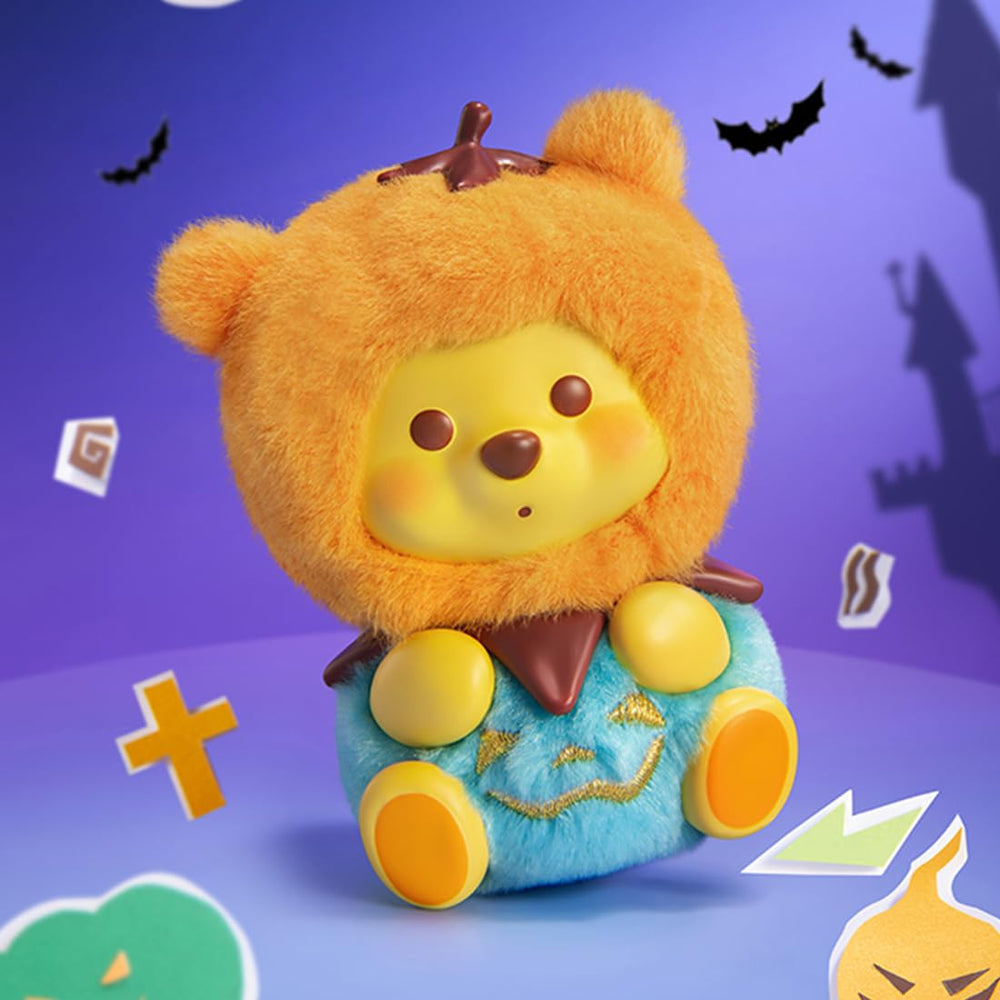 MINISO Winnie the Pooh pumpkin night display piece on desk or shelf