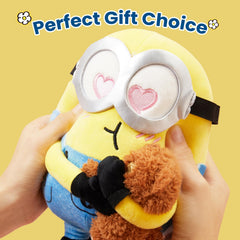 MINISO Gift-ready Minions plush featuring Bob and Tim for kids.