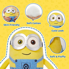 MINISO Minions plush face with cheerful smile, brightens any room decor.