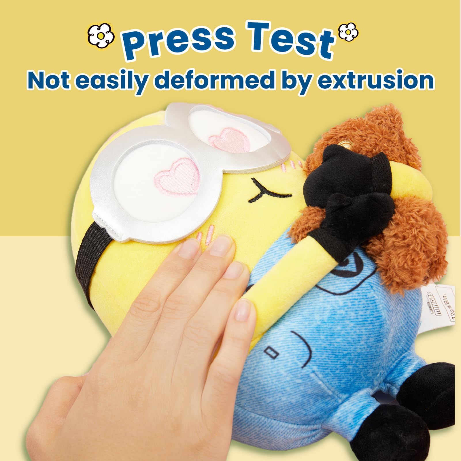 MINISO plush fabric close-up highlighting soft texture for comforting hugs.