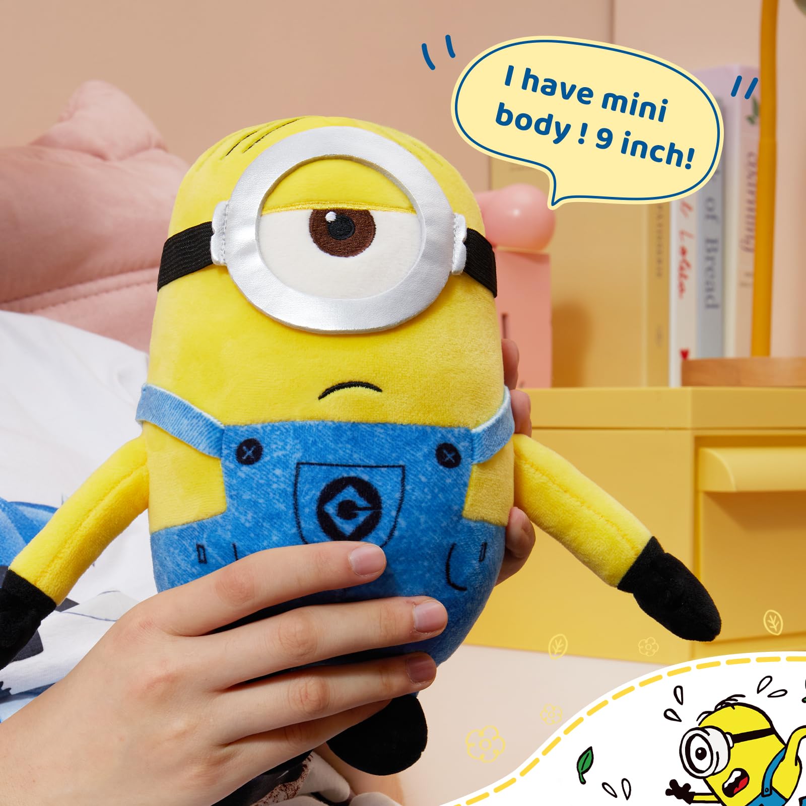 MINISO Stuart Minions plush cozy bedding pillow for kids.