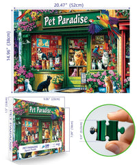 MINIWAN puzzle lounging cats by shop window inspires calm focus during downtime.