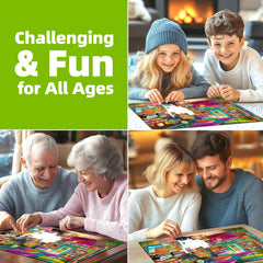 MINIWAN 1000-piece puzzle includes lettered back to help sorting during solving.