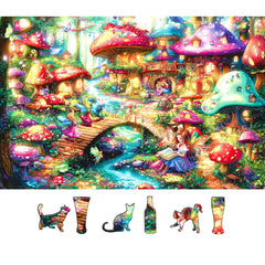 MINIWAN Fairy Tale Mushroom Village puzzle—colorful houses for mindful, relaxing evenings.