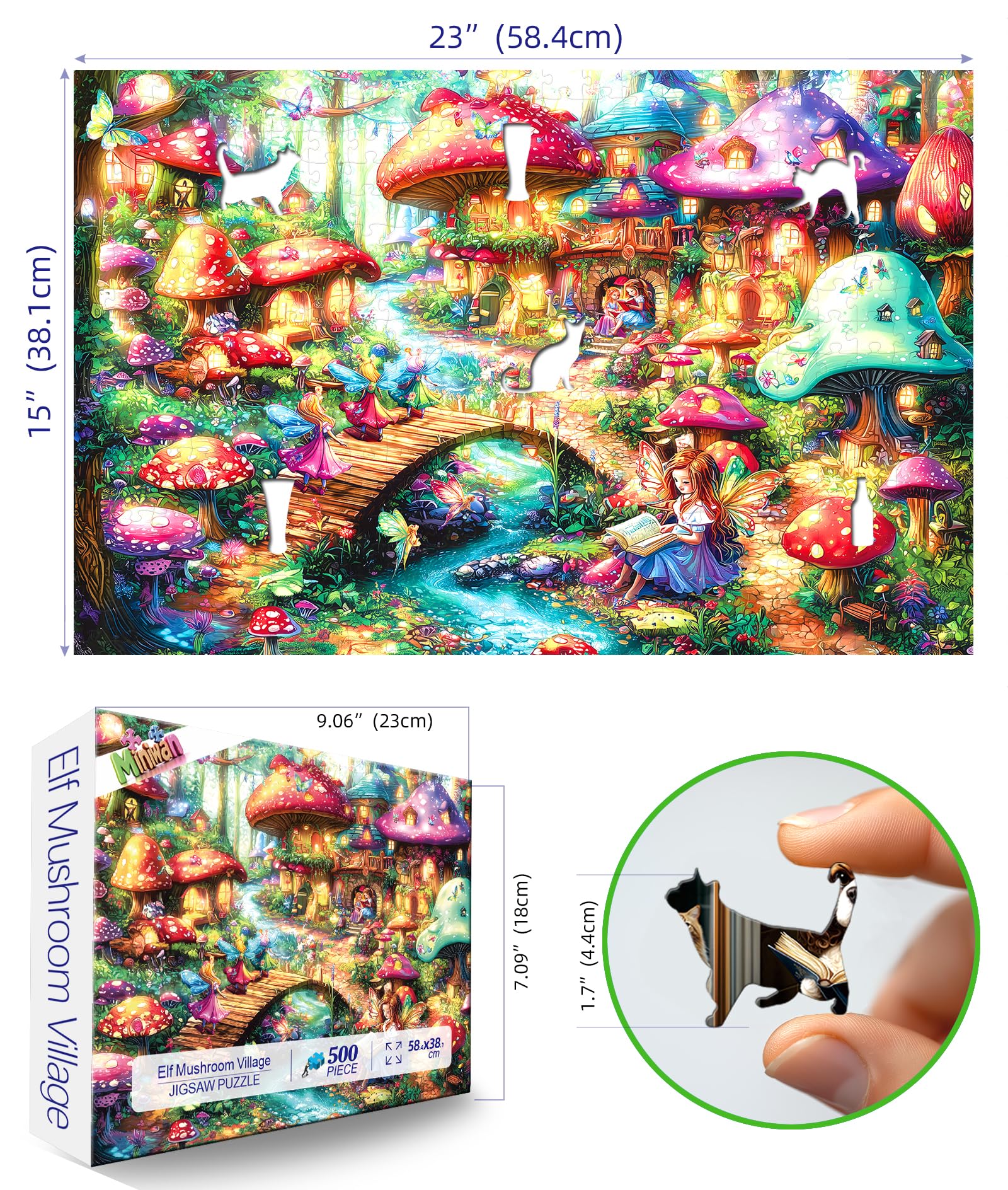 MINIWAN Fairy Tale Mushroom Village—vivid fairies and stream for family bonding.