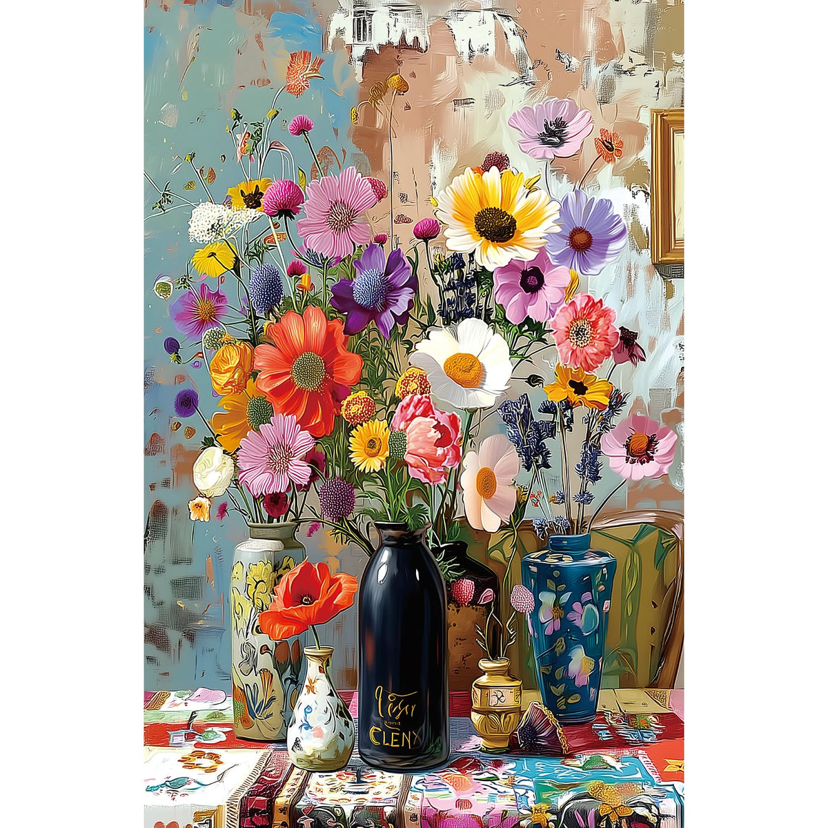 MINIWAN Floral Bouquet puzzle setup for family time and focused relaxation
