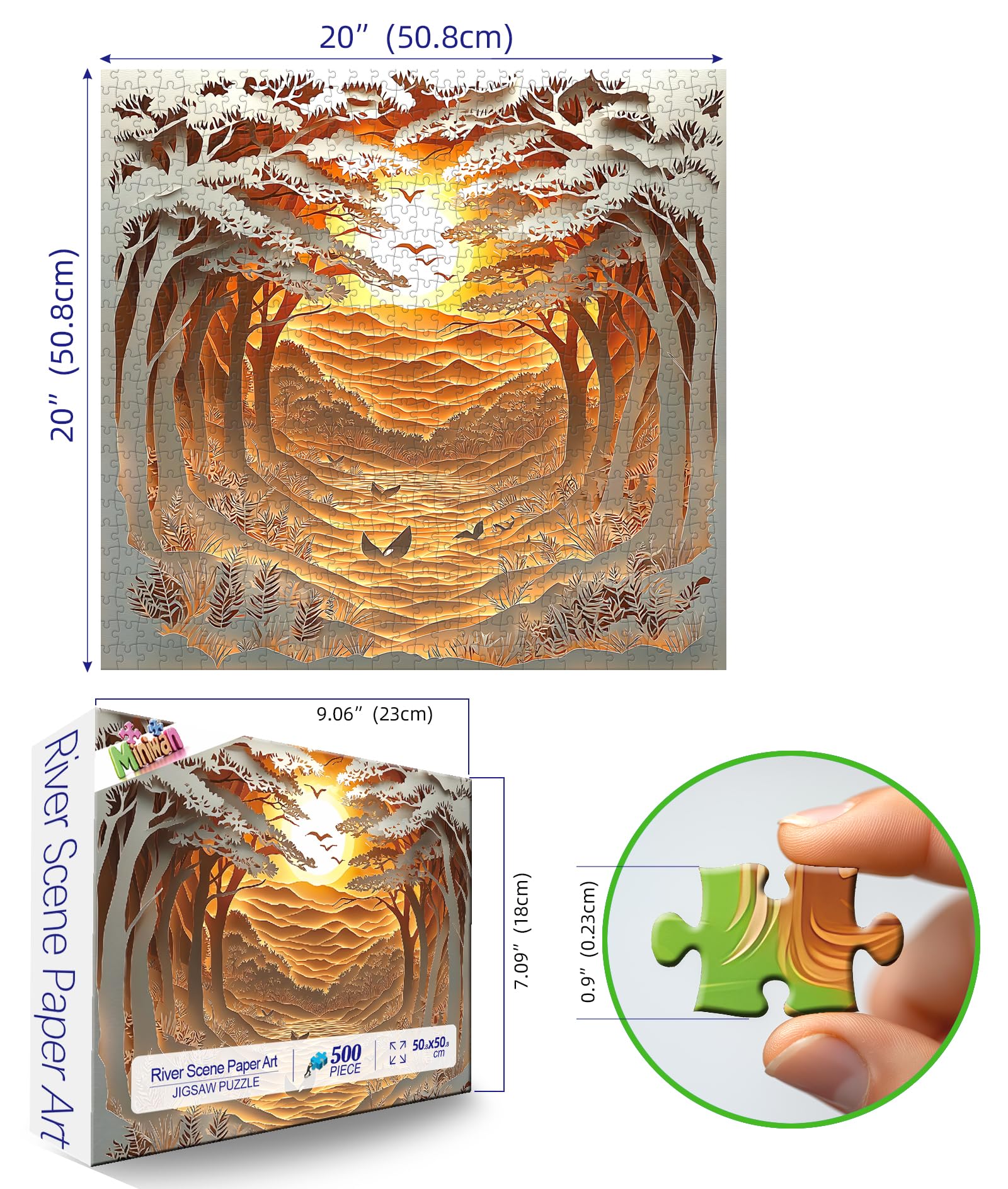 MINIWAN LED light box forest scene highlights warm sunset tones