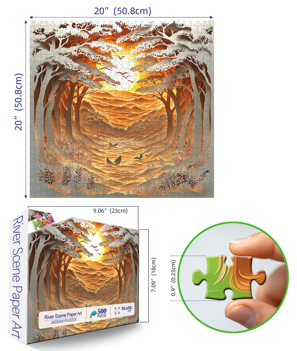 MINIWAN LED light box forest scene highlights warm sunset tones