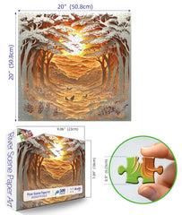 MINIWAN LED light box forest scene highlights warm sunset tones