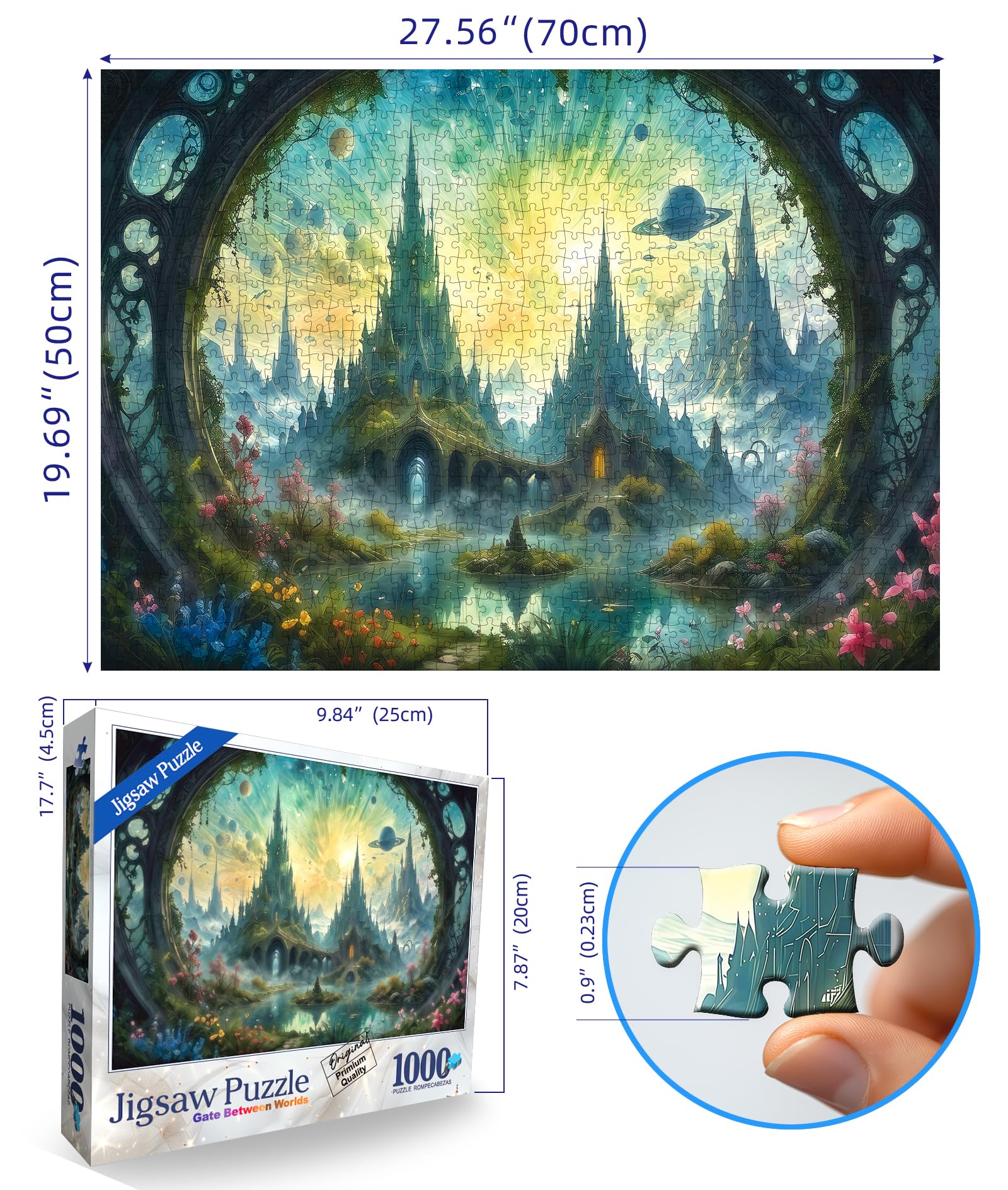 MINIWAN science-fiction landscape puzzle pieces laid out for immersive play.