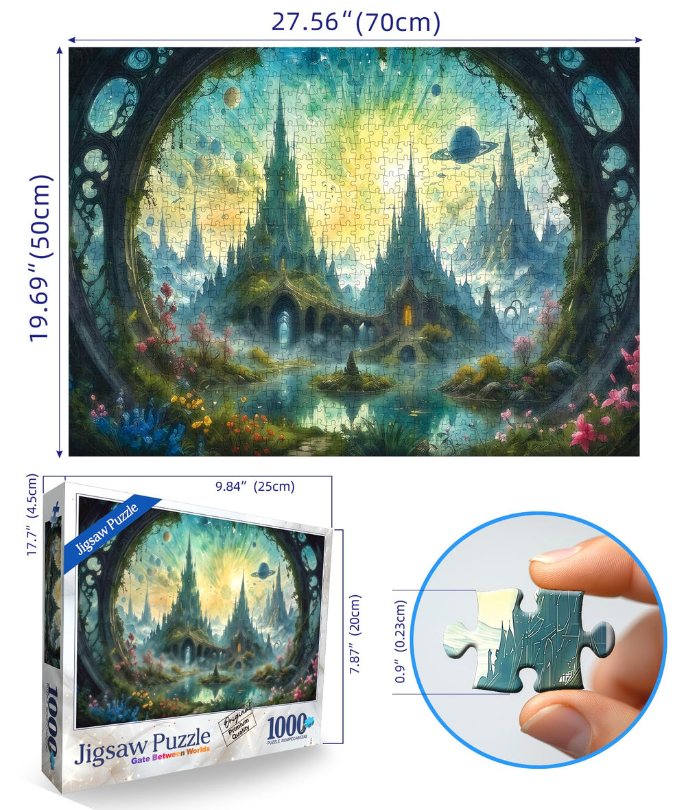 MINIWAN science-fiction landscape puzzle pieces laid out for immersive play.