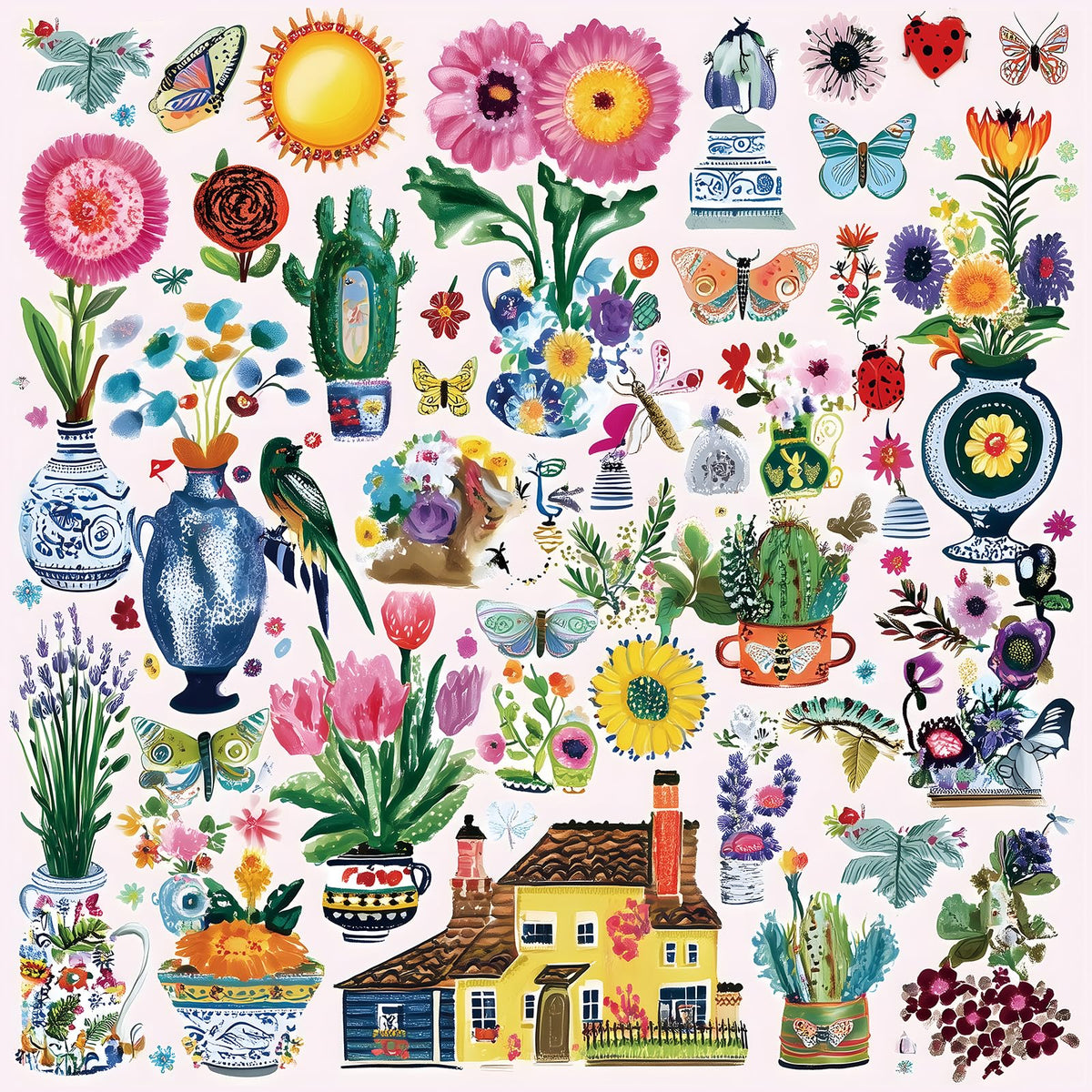 MINIWAN 500-piece garden puzzle with butterflies for a relaxing challenge