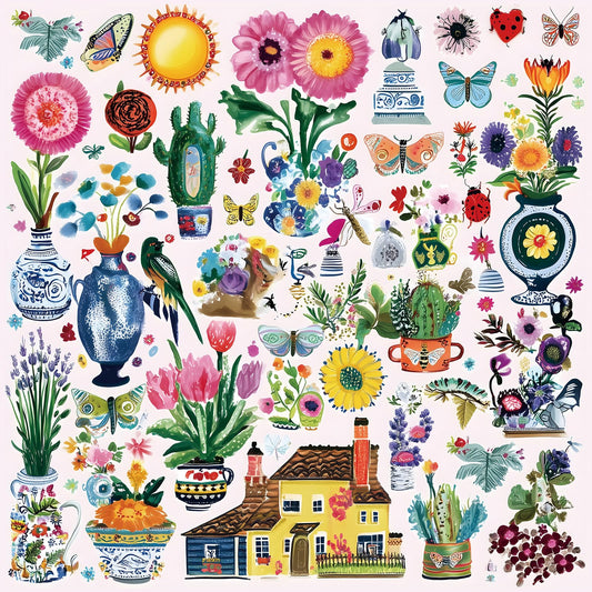 MINIWAN 500-piece garden puzzle with butterflies for a relaxing challenge