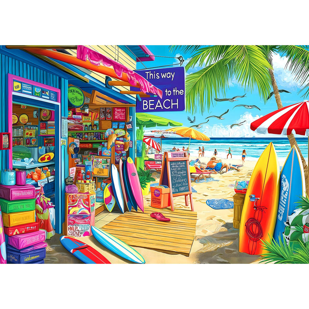 MINIWAN Beach Shop Puzzles 1000 pieces offer focus and relaxation for a coastal solve