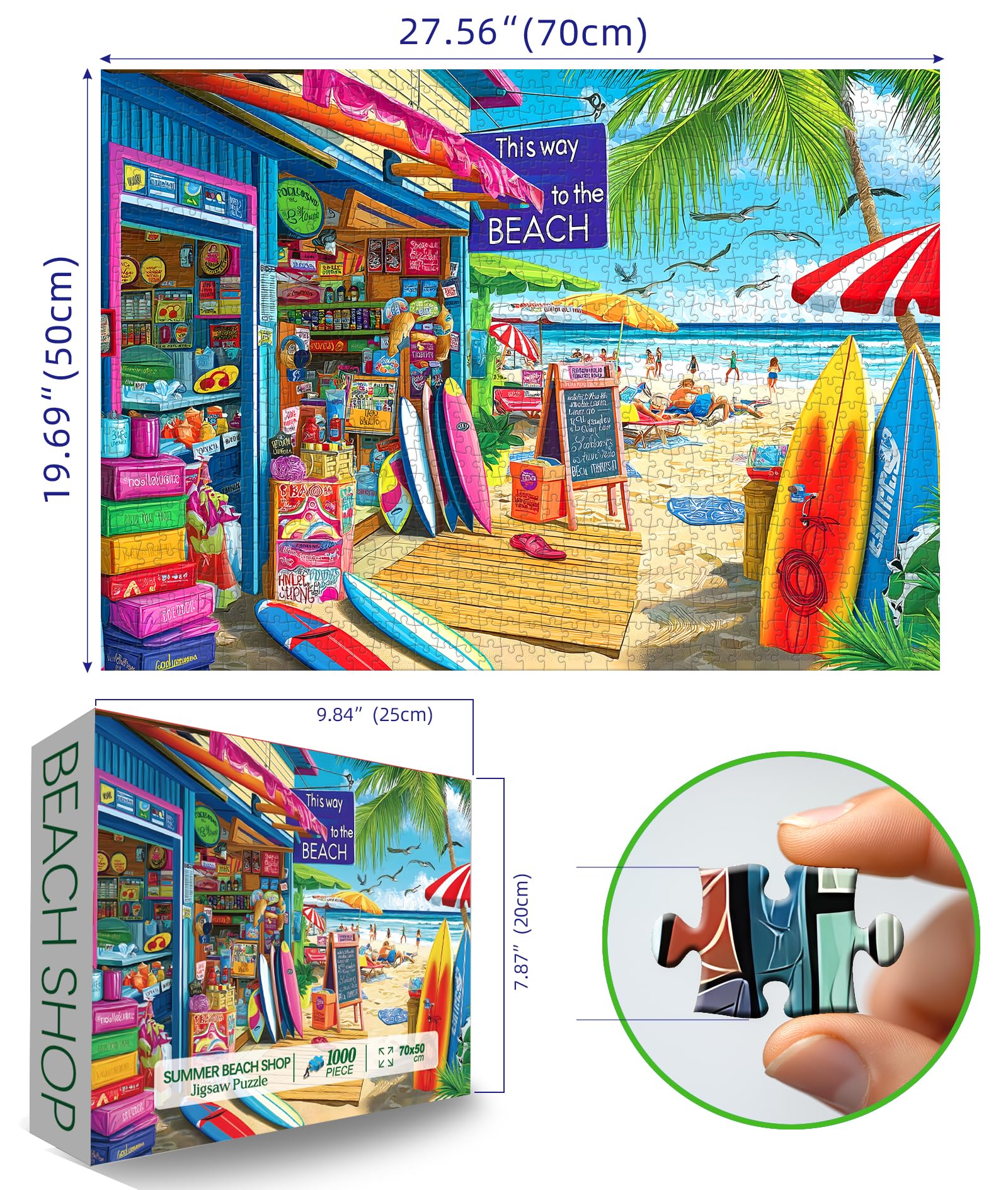 MINIWAN Beach Shop Puzzles with back printed letters aid quicker assembly