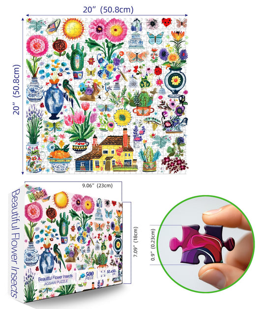 MINIWAN butterflies sunflowers cottage puzzle inspires calm focus and mindful play